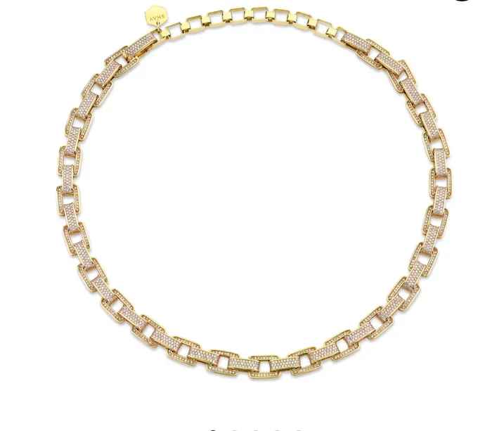 Shay Fine Jewelry DIAMOND PAVE DECO LINK NECKLACE Necklaces