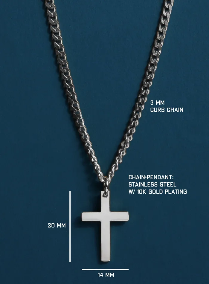 Sweatproof Waterproof Stainless Steel Cross For Men WE ARE ALL SMITH Mens Jewelry Clothing Necklaces