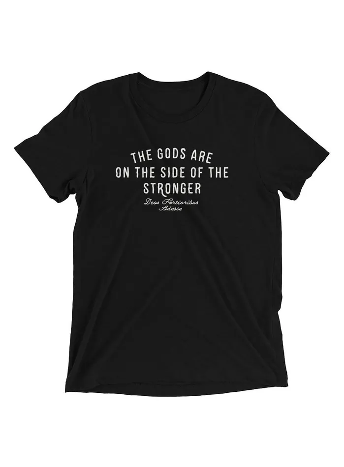 The Gods are on the side of the Stronger Black Short sleeve tshirt WE ARE ALL SMITH Necklaces