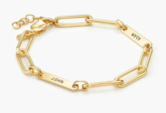 The Signature Collection Co Gracie Personalized Bar Paperclip Bracelet Bracelets