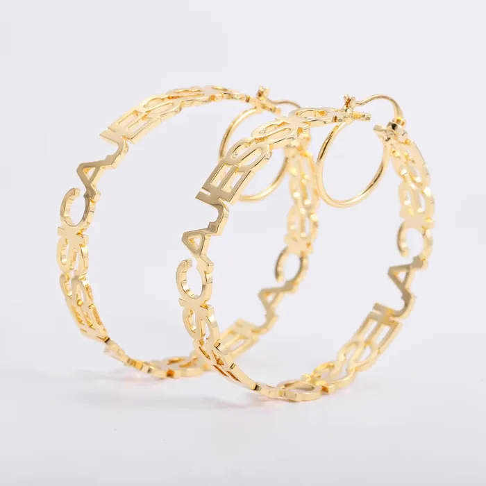 The Signature Collection Co Hoop Name Earrings Earrings