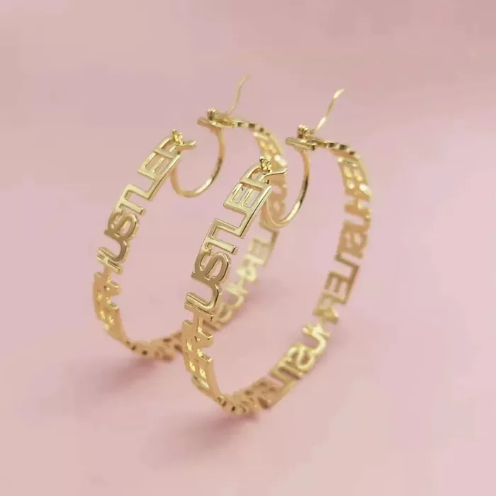 The Signature Collection Co Hoop Name Earrings Earrings