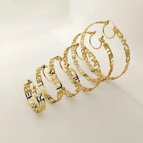 The Signature Collection Co Hoop Name Earrings Earrings