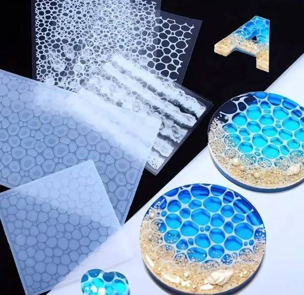 Thin Flexible Ocean Ornament Silicone Sheets with Stickers for Resin Art RESIN ART HUB Necklaces Thin Flexible Ocean Ornament Silicone Sheets with Stickers for Resin Art RESIN ART HUB Necklaces