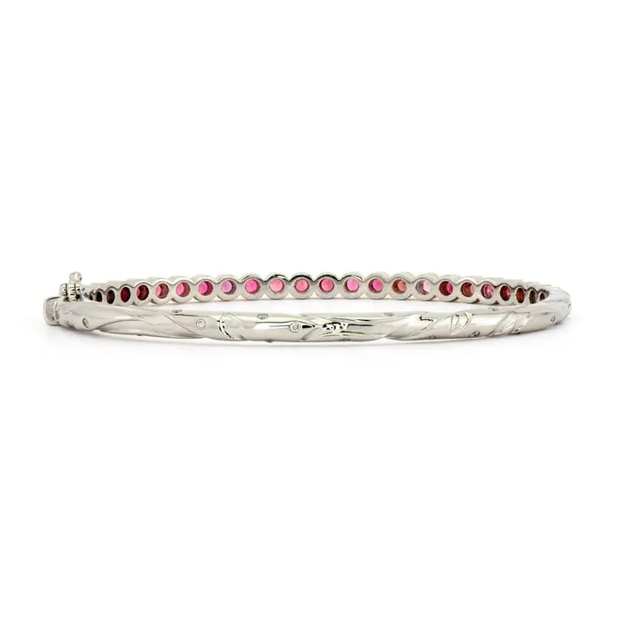 Three Stories Jewelry Bracelets Hammered Tourmaline Bezel Bangle