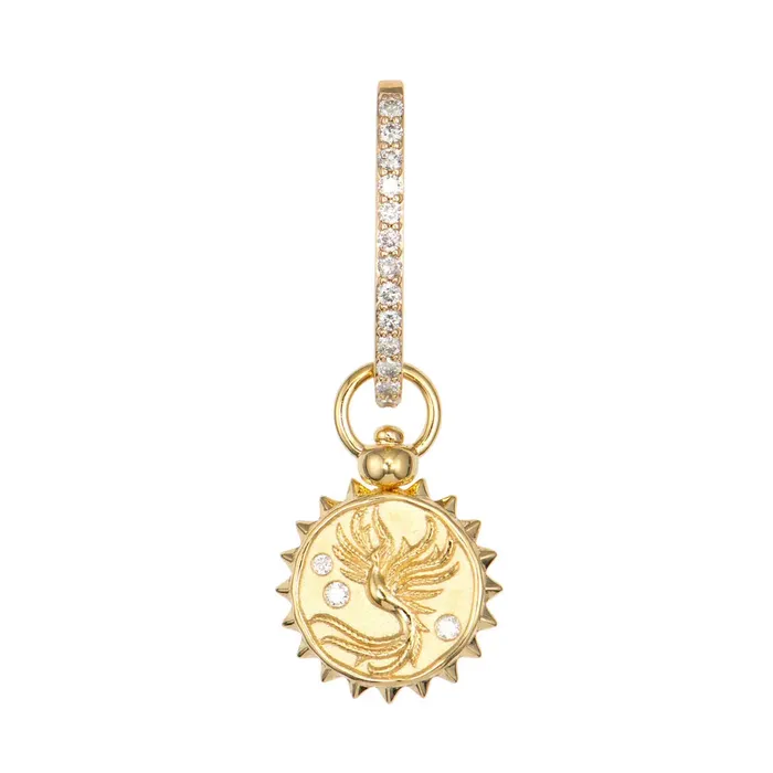 Three Stories Jewelry Charm Necklaces Phoenix Rising Double Sided Top Switch Charm