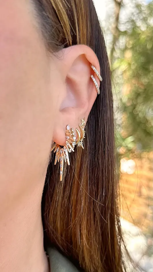 Three Stories Jewelry Elongated Love Explosion Diamond Earrings Earrings