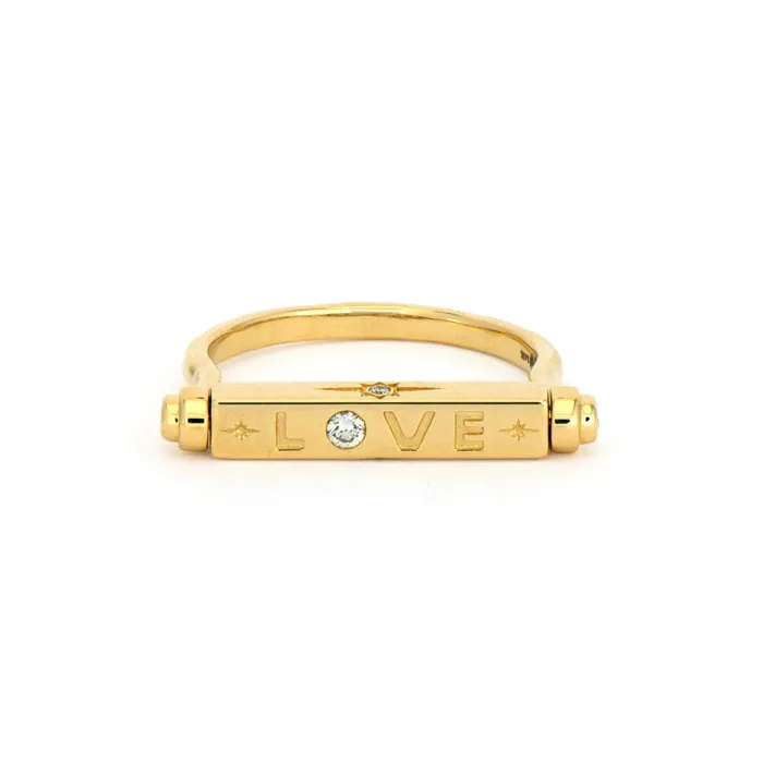 Three Stories Jewelry Rings Show Your Love Engraved Narrow Flip Ring