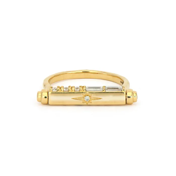Three Stories Jewelry Rings Show Your Love Engraved Narrow Flip Ring