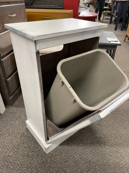 Tilt Bin Antique White Pick Up Only Spring Water Woodcraft Rings