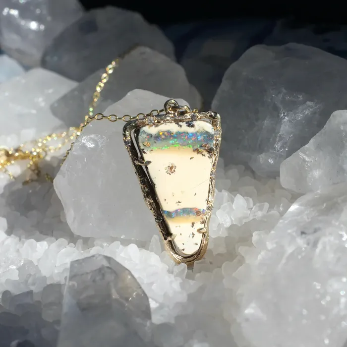 Triangle Opal Stripe Necklace Elisabeth Bell Necklaces