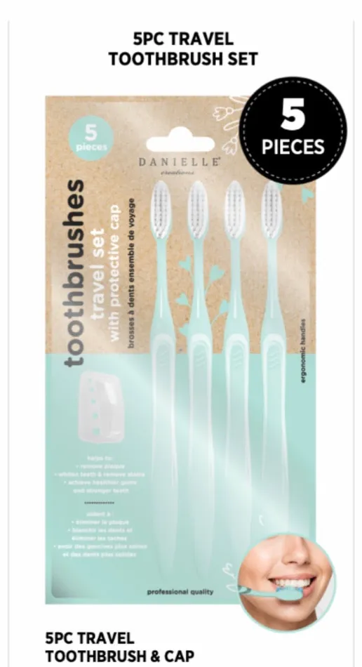 Upper Canada Soap Earrings 5pc Travel Toothbrush Set