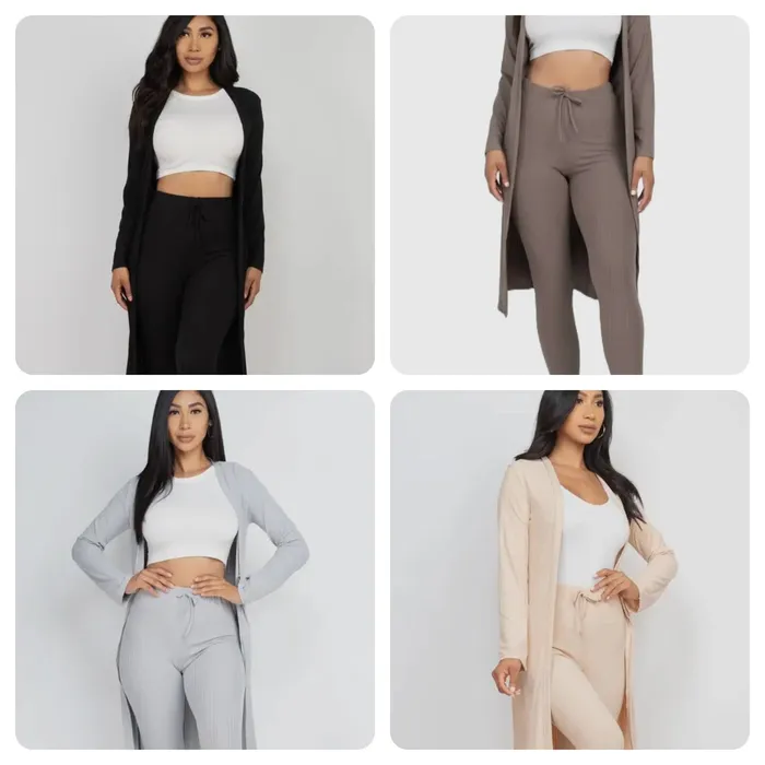 Vanilla Monkey Earrings Long Cardigan Leggings Set