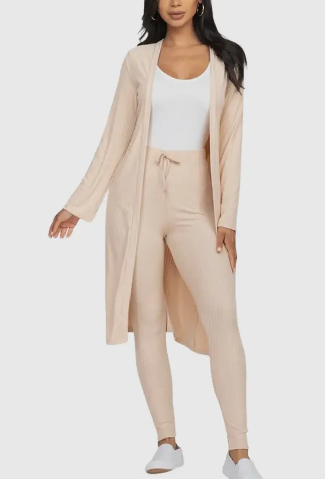 Vanilla Monkey Earrings Long Cardigan Leggings Set
