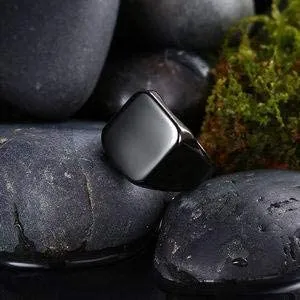 Watches Yellow Chimes Black Toned Ring For Men Pack of 1 Stainless Steel Band Ring Black Finger Ring for Boys Ideal Gift For Men and Boys Yellow Chimes