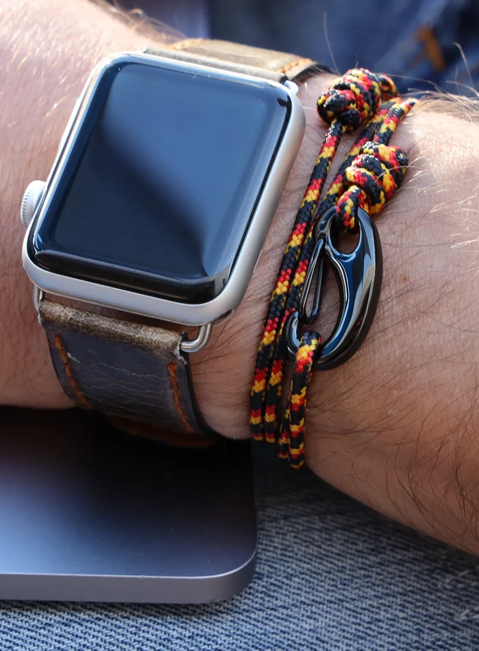We Are All Smith Bracelets Black Red Tactical Cord Bracelet for Men Black Clasp