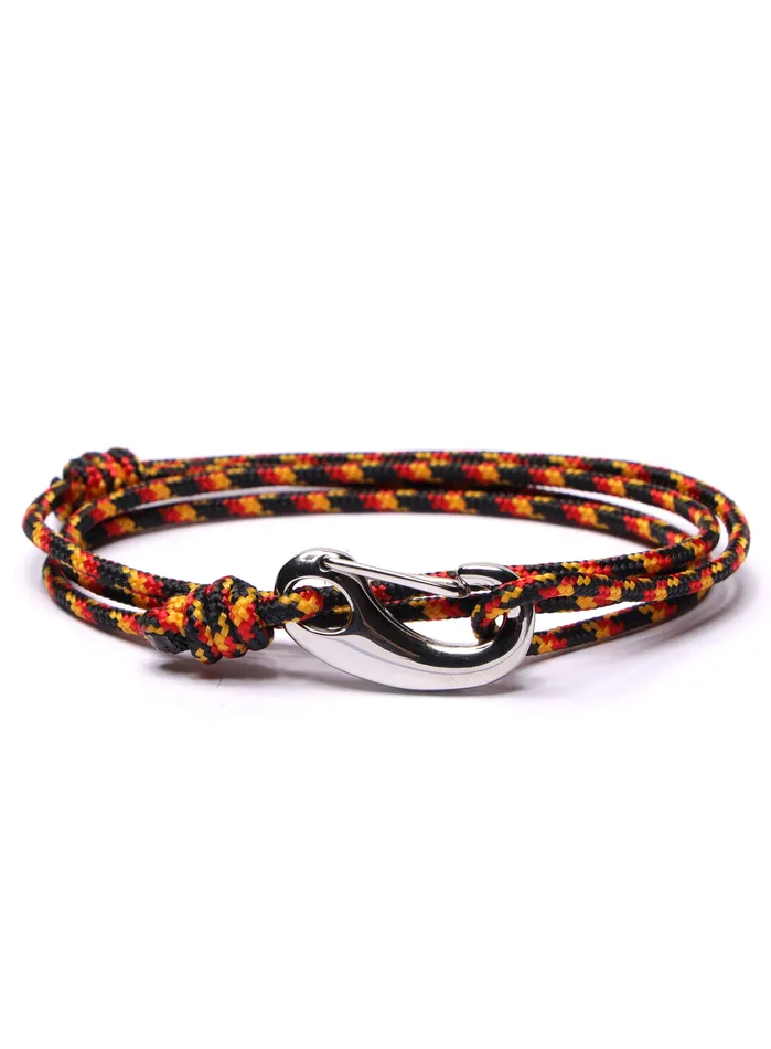 We Are All Smith Bracelets Black Red Tactical Cord Bracelet for Men Silver Clasp