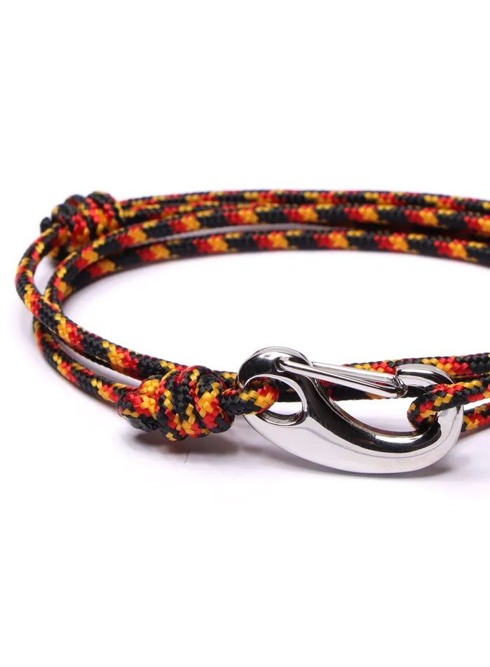 We Are All Smith Bracelets Black Red Tactical Cord Bracelet for Men Silver Clasp
