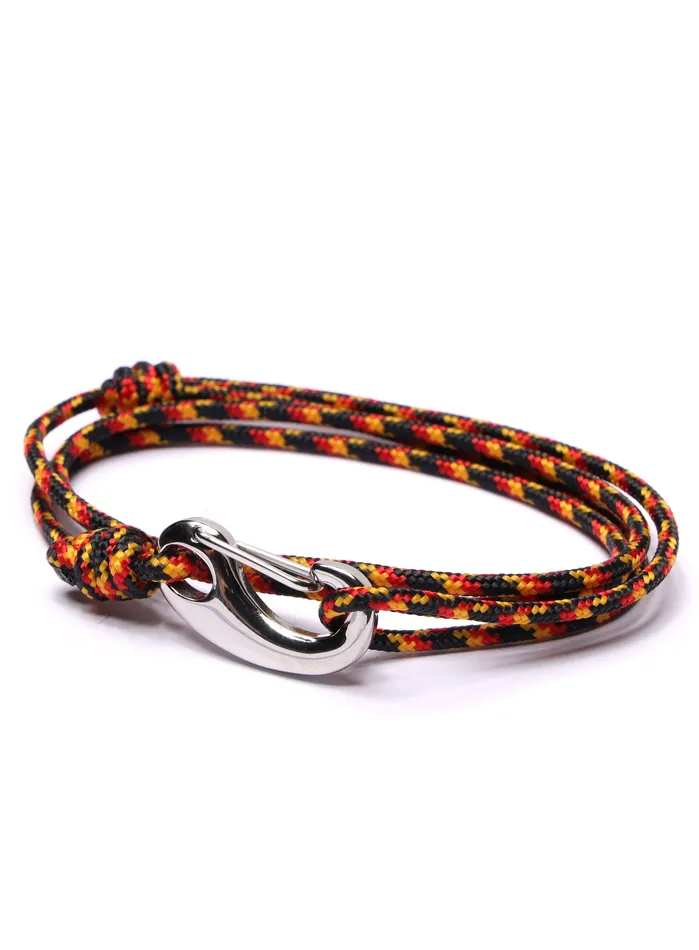 We Are All Smith Bracelets Black Red Tactical Cord Bracelet for Men Silver Clasp