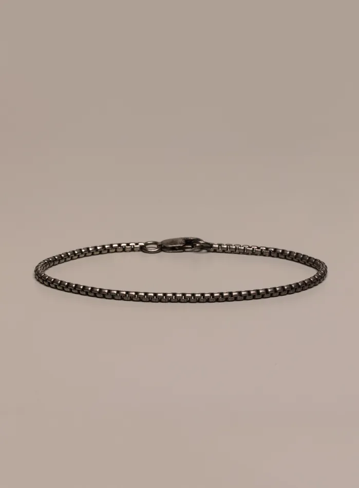 WE ARE ALL SMITH Mens Jewelry Clothing Bracelets 925 Oxidized Sterling Silver Venetian Round Box Chain Bracelet WE ARE ALL SMITH Mens Jewelry Clothing Bracelets 925 Oxidized Sterling Silver Venetian Round Box Chain Bracelet