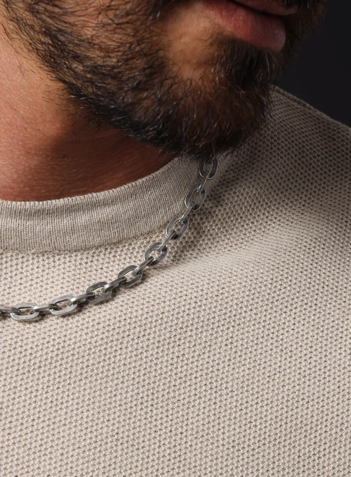 WE ARE ALL SMITH Mens Jewelry Clothing Necklaces 925 Oxidized Sterling Silver Collar Inspired Chain Necklace for Men