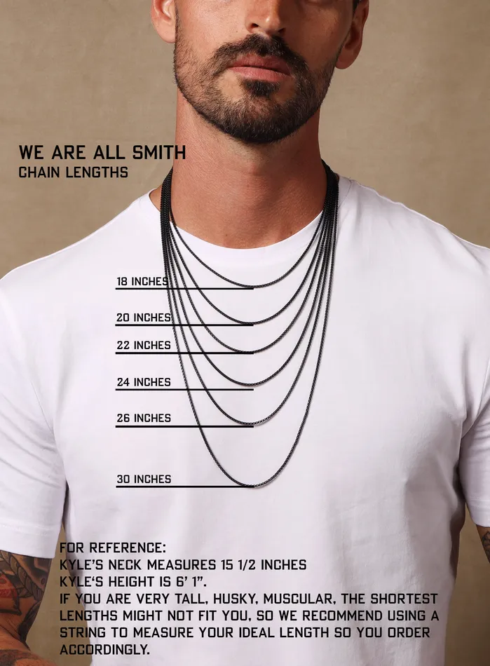 WE ARE ALL SMITH Mens Jewelry Clothing Necklaces 925 Oxidized Sterling Silver Collar Inspired Chain Necklace for Men