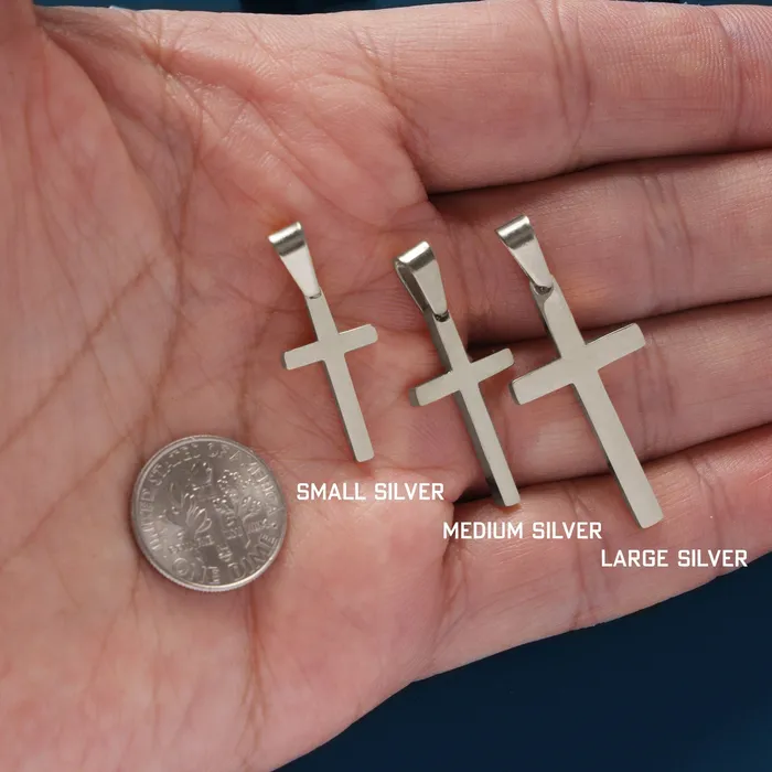 WE ARE ALL SMITH Mens Jewelry Clothing Necklaces Gold Silver or Black Cross Pendant