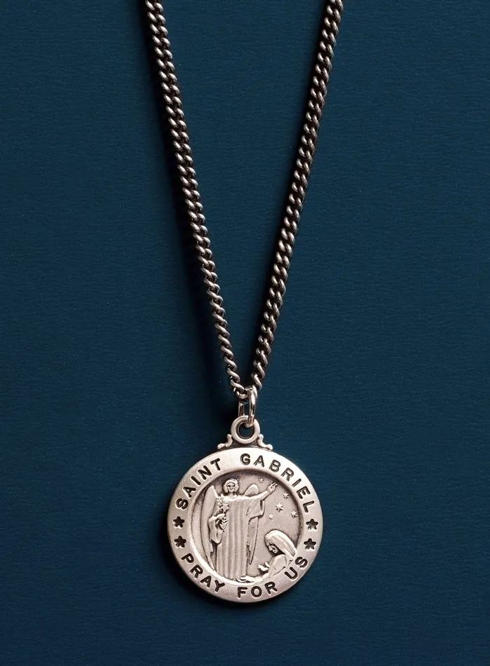WE ARE ALL SMITH Mens Jewelry Clothing Necklaces Saint Gabriel the Archangel Sterling Silver Pendant Necklace for Men WE ARE ALL SMITH Mens Jewelry Clothing Necklaces Saint Gabriel the Archangel Sterling Silver Pendant Necklace for Men