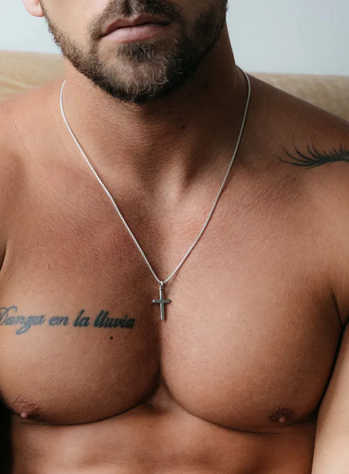 WE ARE ALL SMITH Mens Jewelry Clothing Necklaces Sterling Silver Cross Necklace for Men