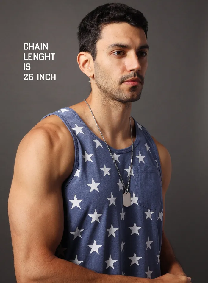 WE ARE ALL SMITH Mens Jewelry Clothing Necklaces Waterproof Dog Tag Necklace for Men