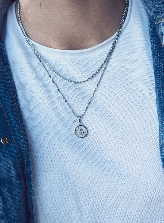 WE ARE ALL SMITH Mens Jewelry Clothing Necklaces Waterproof Saint Benedict Necklace Set