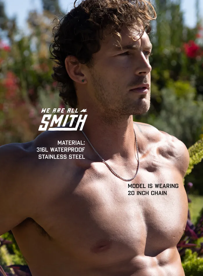WE ARE ALL SMITH Mens Jewelry Clothing Necklaces Waterproof Silver Rope chain necklace 25 mm