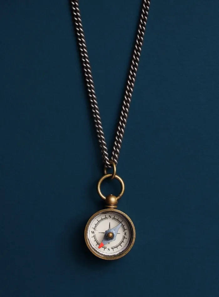 We Are All Smith Miniature Antiqued Compass Necklace for Men Necklaces