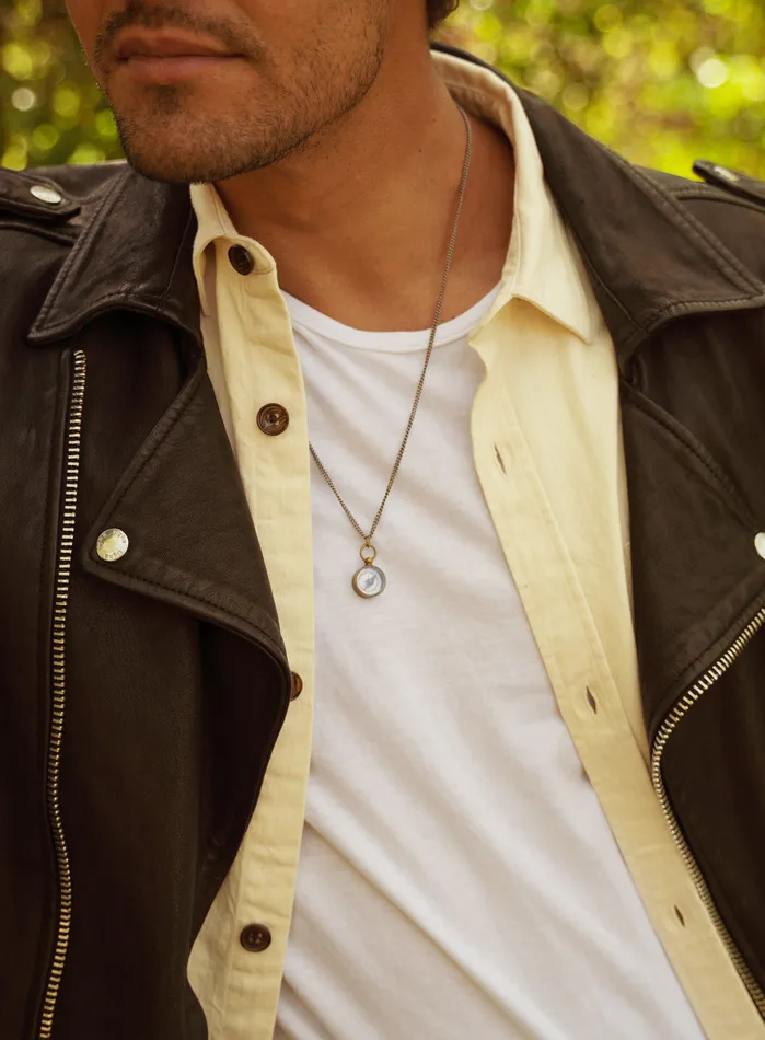 We Are All Smith Miniature Antiqued Compass Necklace for Men Necklaces