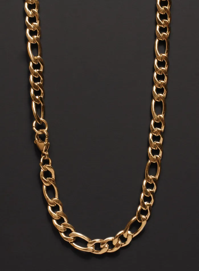 We Are All Smith Necklaces 7mm Gold Figaro Chain Necklace for Men We Are All Smith Necklaces 7mm Gold Figaro Chain Necklace for Men