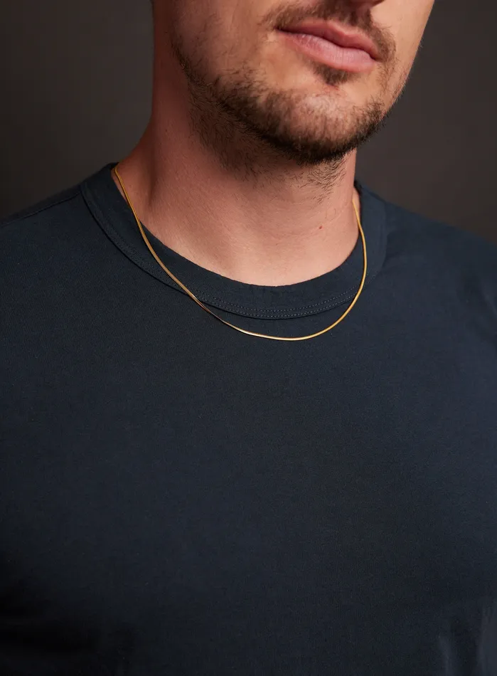 WE ARE ALL SMITH Necklaces Mens 2mm 14k Gold Plated Herringbone Chain Necklace WE ARE ALL SMITH Necklaces Mens 2mm 14k Gold Plated Herringbone Chain Necklace