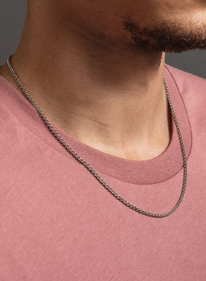 WE ARE ALL SMITH Necklaces Waterproof 2mm Rolo Link Style Chain for Men