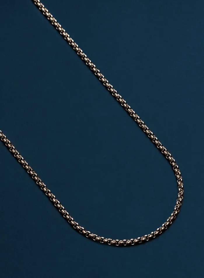 WE ARE ALL SMITH Necklaces Waterproof 2mm Rolo Link Style Chain for Men