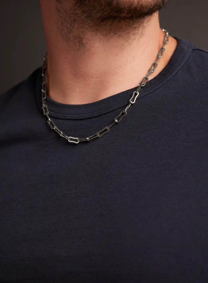 WE ARE ALL SMITH Necklaces Waterproof Mens Silver Large Cable Chain Necklace