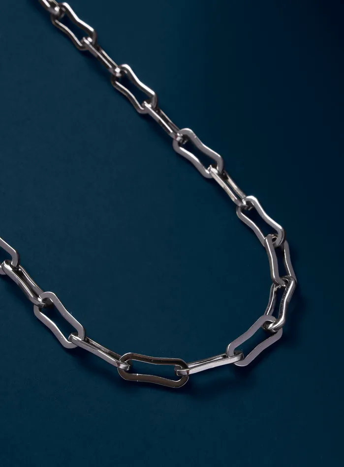 WE ARE ALL SMITH Necklaces Waterproof Mens Silver Large Cable Chain Necklace