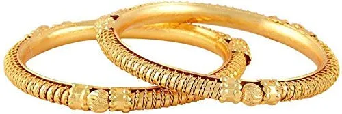 Yellow Chimes 2 PCS Exclusive Delicate Antique Hand Crafted Gold Plated Traditional Bangles For Women And Girls 28 Yellow Chimes Necklaces Yellow Chimes 2 PCS Exclusive Delicate Antique Hand Crafted Gold Plated Traditional Bangles For Women And Girls 28 Yellow Chimes Necklaces