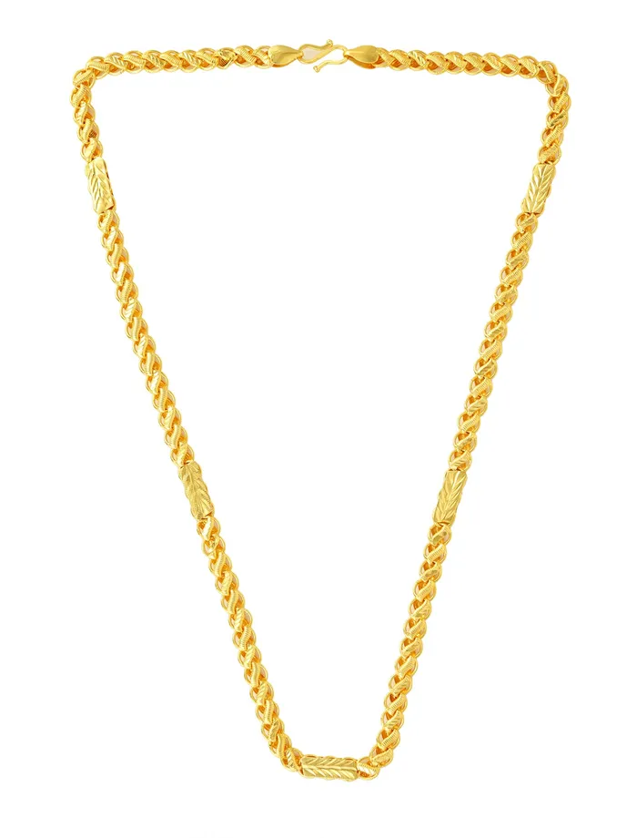 Yellow Chimes 24 Inch GoldPlated Stylish Trendy Latest Fashion Designer Golden Neck Chains for Men Boys Yellow Chimes Necklaces