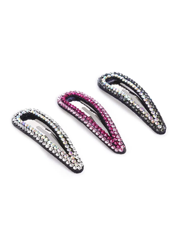 Yellow Chimes 3 pcs Fancy Snap Hair Clips Hair pin Fashion Hair Accessories for Women Girls Pack of 3 MultiColor Medium YCHACLWM028MC Yellow Chimes Earrings