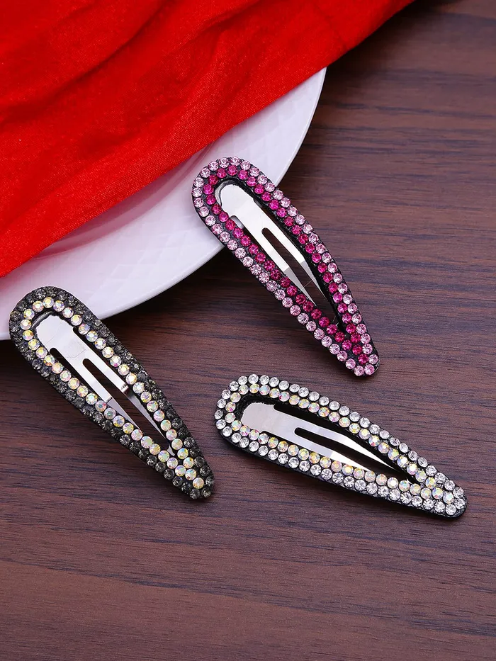 Yellow Chimes 3 pcs Fancy Snap Hair Clips Hair pin Fashion Hair Accessories for Women Girls Pack of 3 MultiColor Medium YCHACLWM028MC Yellow Chimes Earrings