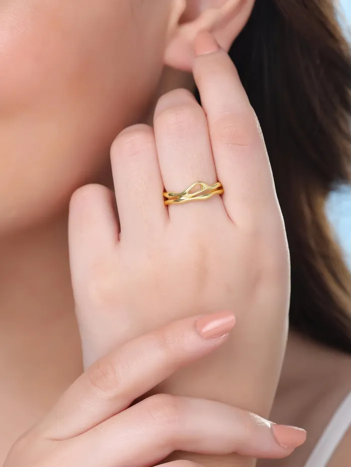 Yellow Chimes Adjustable Golden Ring for Women Bold Statement Style Size 7 Gold Yellow Chimes Rings