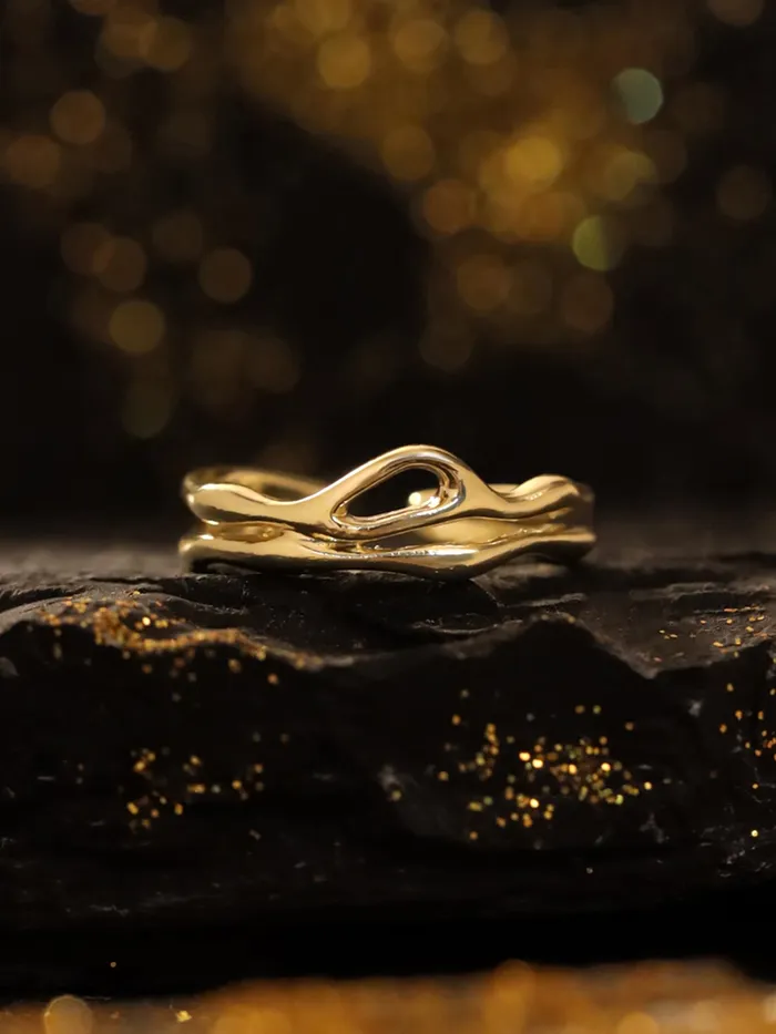 Yellow Chimes Adjustable Golden Ring for Women Bold Statement Style Size 7 Gold Yellow Chimes Rings