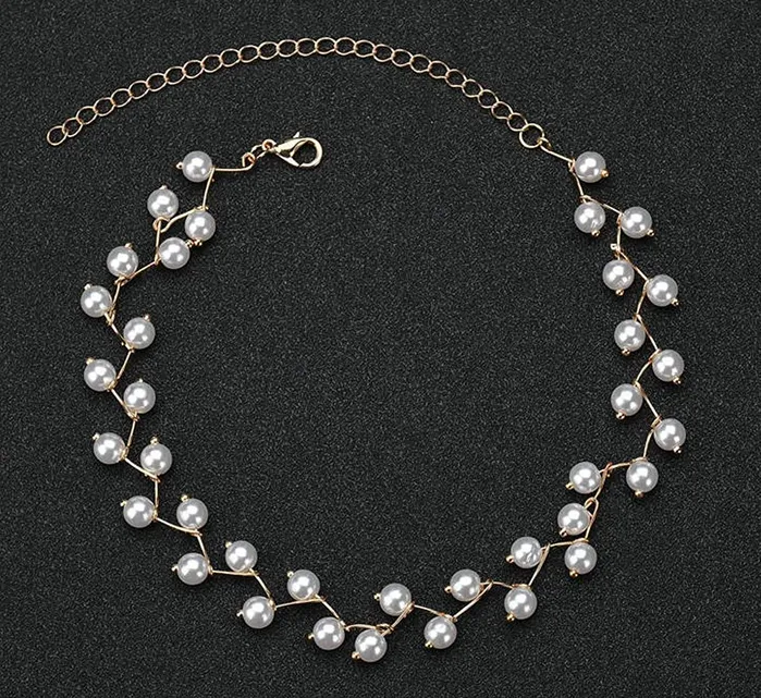 Yellow Chimes Adorable Simulated Pearl Link Chain Neck Strap Short Choker Necklace for Women and Girls Yellow Chimes Rings