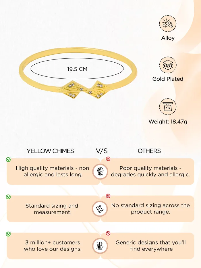 Yellow Chimes Bangle Bracelet For Woman Fashion Golden Bracelet For Women Hand Accessories For Women Crystal Bangles Bracelets for Girls Birthday Gift for Women Anniversary Gift for Wife Yellow Chimes Earrings