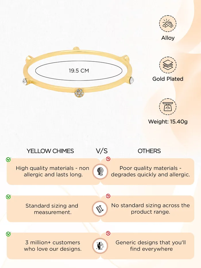 Yellow Chimes Bangle Bracelet For Woman Fashion Golden Bracelet For Women Hand Accessories For Women Crystal Bangles Bracelets for Girls Birthday Gift for Women Anniversary Gift for Wife Yellow Chimes Necklaces
