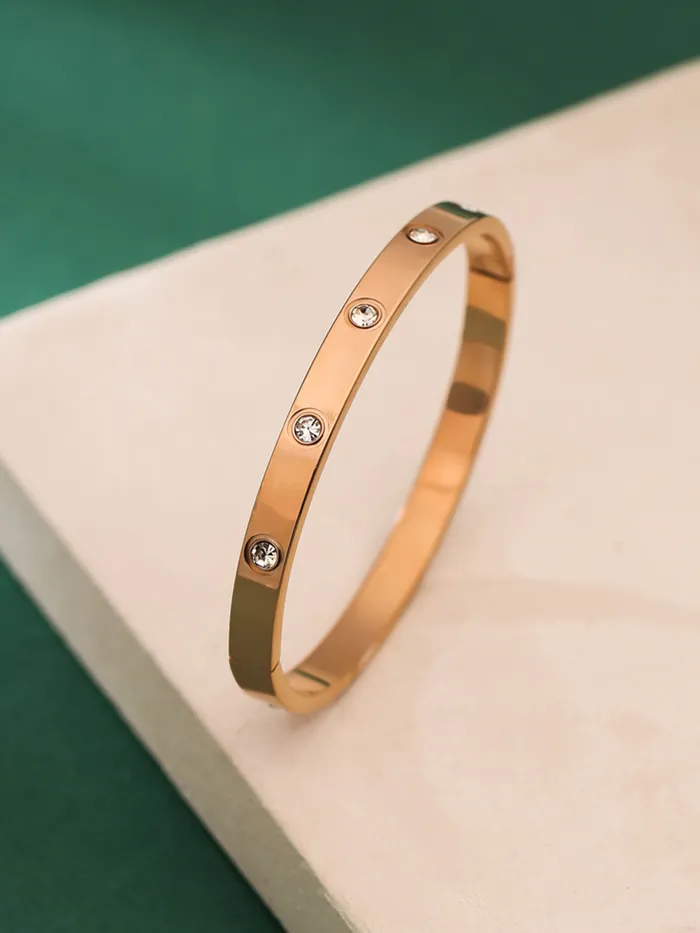 Yellow Chimes Bangle Bracelet for Woman Fashion Rose Gold Kada Bracelet Hand Accessories for Women Crystal Bangles Bracelets for Girls Birthday Gift for Women Anniversary Gift for Wife Yellow Chimes Earrings